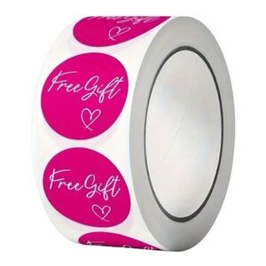 O3 Stickers 1" Free Gift 500ct Dark Pink Labels